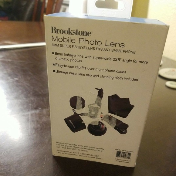 Brookstone Mobile Photo Lens 8mm Super Fisheye Lens Fits Any Smart Phones NOB - Picture 3 of 12